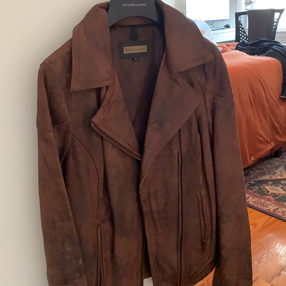 Black rivet leather jacket